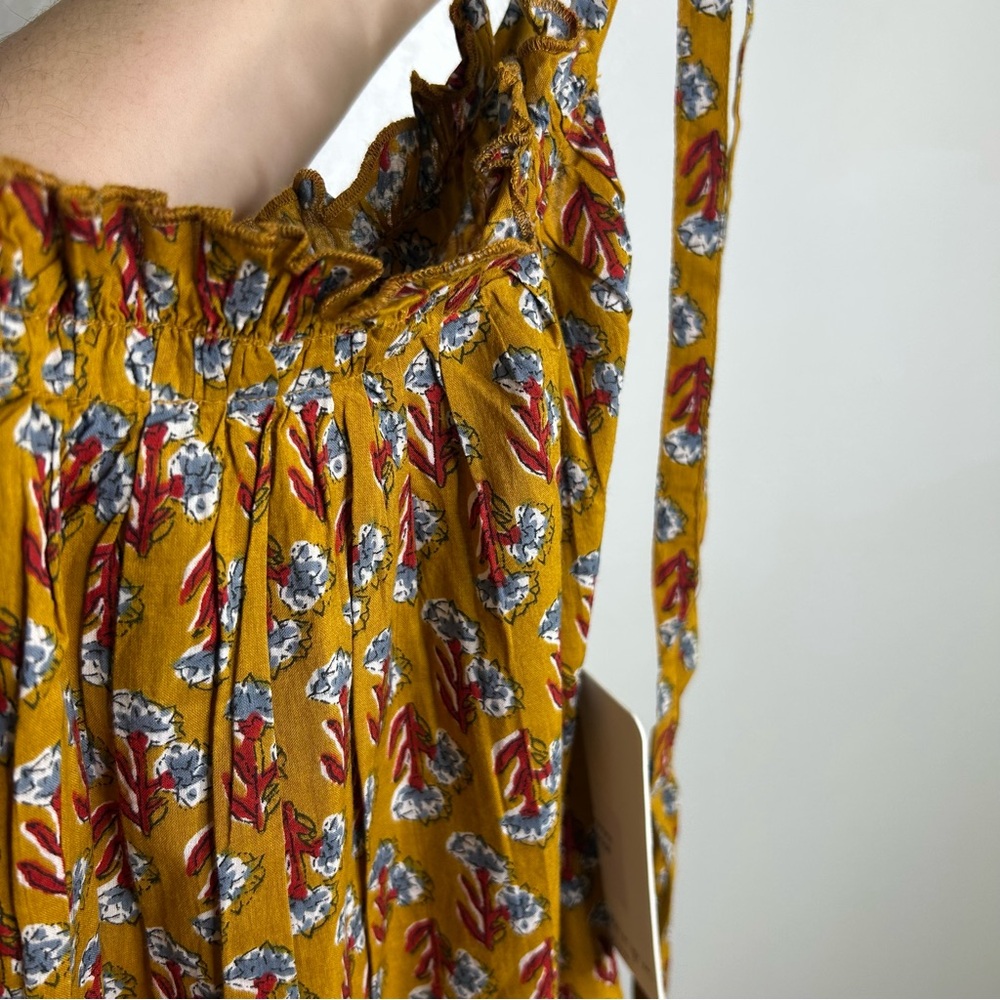 NWT Ex - Voto 100% Cotton Block Print Bohemian Iris Sundress Maxi Flowy - Picture 8 of 15